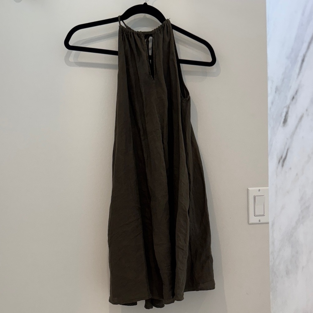 Velvet by Graham & Spencer Olive Green Halter Dress